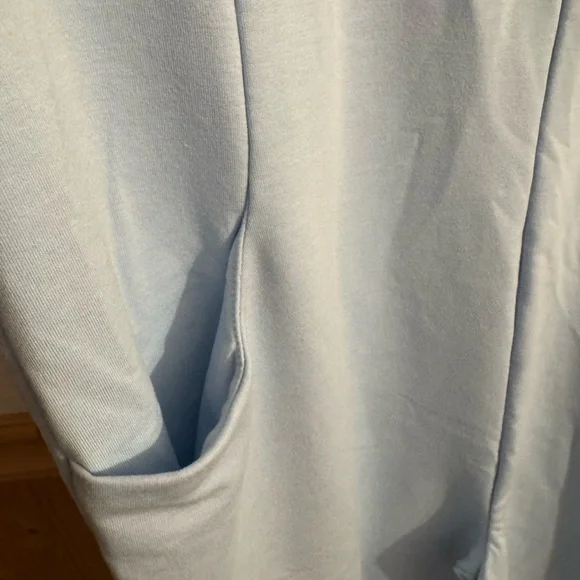 Sincerely Jules Light Blue Knit Jumpsuit with White Neckline - Picture 3 of 4